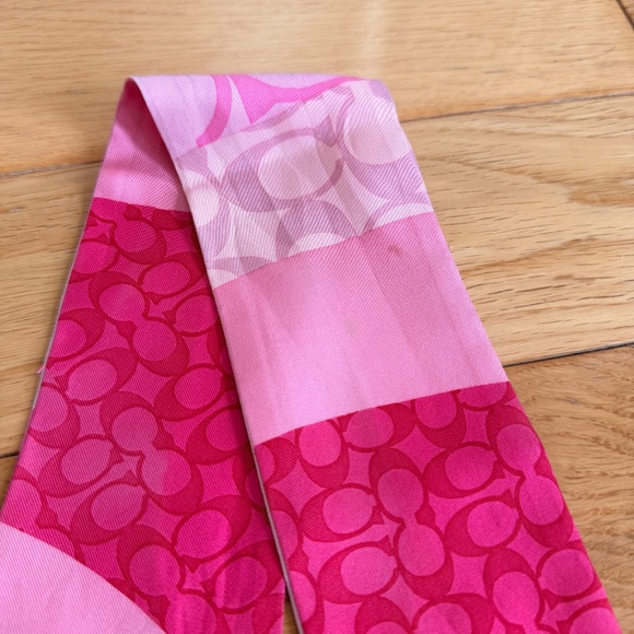 COACH Pink Skinny Scarf - Picture 2 of 6
